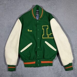 Vintage Whiting Green and White Varsity Letterman Jacket USA Made Size 40